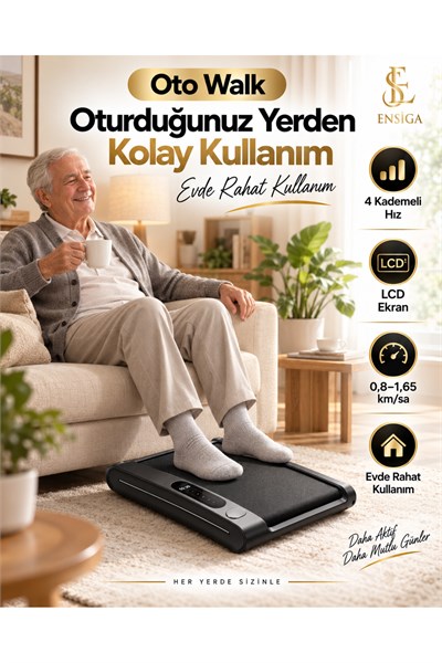 Oturarak Kullanılan 4 Kademeli LCD Ekranlı Ayak Egzersiz ve Masaj Cihazı Oto Walk