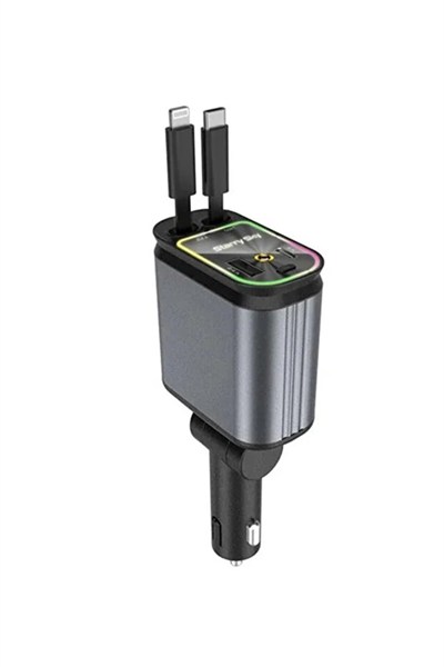 QC3.0 66W PD Hızlı Şarjlı Araç Şarj Cihazı Yıldızlı Tavan Ambiyans Işıklı Çoklu Şarj Adaptörü