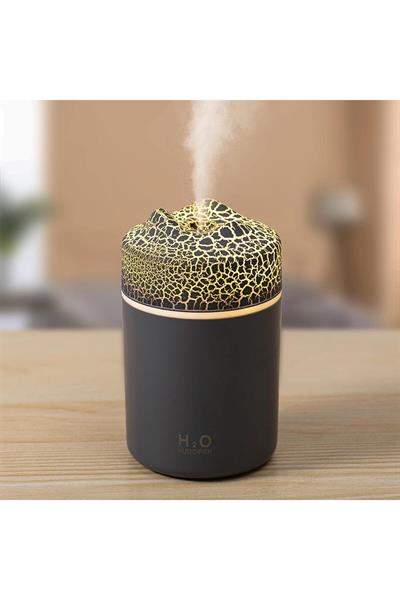 RGB Işıklı Volkan Hava Nemlendirici Air Humidifier Mini 300ml Kapasiteli Uyumlu