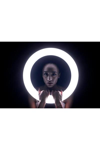Ring Light 18inç Youtuber Tiktok Led Çantalı Ve Kumandalı 3 Telefon Tutucu Makyaj Işığı+2.1 M Tripod