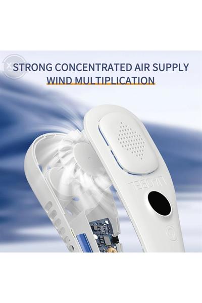 Şarj edilebilir giyilebilir kafa Fan eller serbest USB Mini Fan seyahat taşınabilir asılı boyun Fan