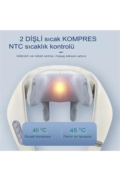 Şarjlı 2024 Yeni Nesil 8d Boyun Sırt Omuz Yoğurma Asmalı Masaj Yastığı Akupunktur Masajı