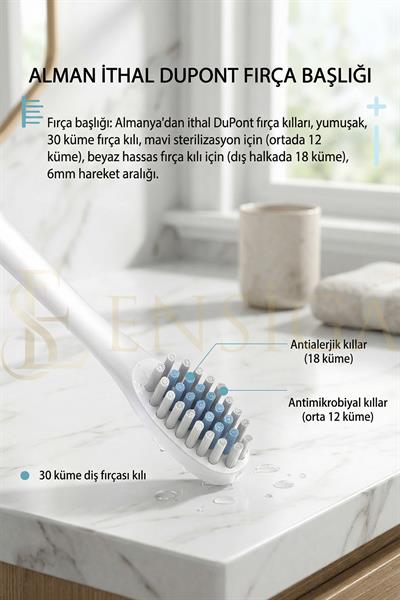 Şarjlı Elektrikli Diş Fırçası Sonic Titreşimli Çok Modlu Su Geçirmez Diş Temizleme Seti