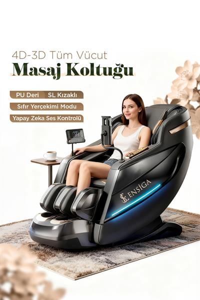 Sıfır Yerçekimi - Tüm Vücut 3D-4D SL Kızaklı PU Deri Çok Fonksiyonlu Masaj Koltuğu