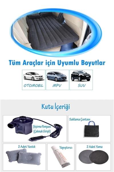Şişme Araba Yatağı Koltuğu Otomobil Arka Koltuk Araç Içi Şişme Yatak Açık Hava Kamp Yatağı
