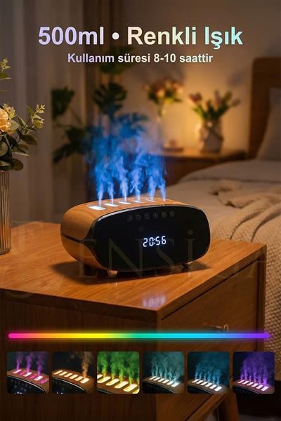 Speaker Özellikli Bluetooth Işıklı Hava Nemlendirici Aroma Difüzör Hava Nemlendirici 500ML