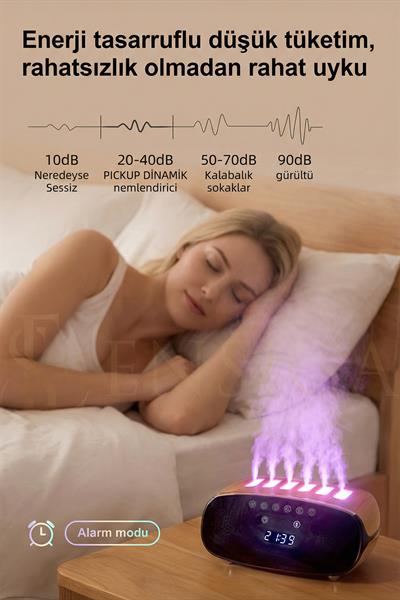 Speaker Özellikli Bluetooth Işıklı Hava Nemlendirici Aroma Difüzör Hava Nemlendirici 500ML
