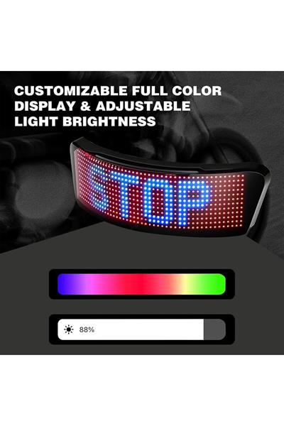 Su Geçirmez LED Motosiklet Kask Paneli APP Kontrollü RGB Işıklı Akıllı Kask Ekranı