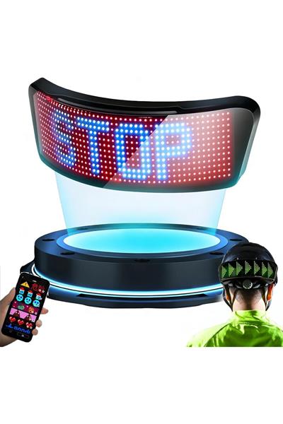 Su Geçirmez LED Motosiklet Kask Paneli APP Kontrollü RGB Işıklı Akıllı Kask Ekranı