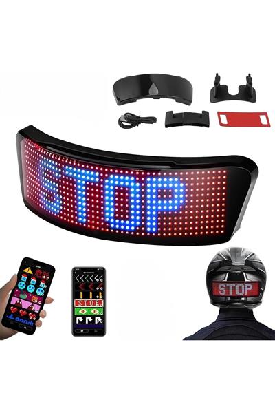 Su Geçirmez LED Motosiklet Kask Paneli APP Kontrollü RGB Işıklı Akıllı Kask Ekranı