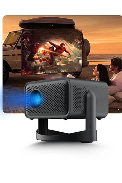 Taşınabilir 4K Projeksiyon Cihazı 1080P Full HD Akıllı Projektör, Ev ve Ofis İçin, Kablosuz Bağlantı