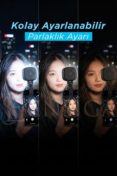 Taşınabilir Şarjlı Cep Telefonu & Kamera Selfi Işık Klipsli Güçlü Tiktok Youtube Çekim Işığı 10 Renk
