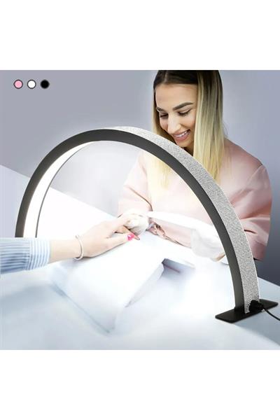 Taşlı Profesyonel Yarım Ay Ring Light Stand Led Işık Tırnak Kirpik Işık Led Manikür Işık Led