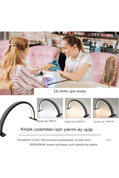 Taşlı Profesyonel Yarım Ay Ring Light Stand Led Işık Tırnak Kirpik Işık Led Manikür Işık Led