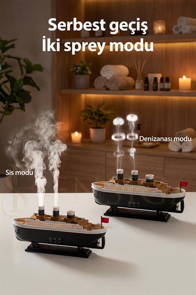 Titanic Gemi Aromaterapi Hava Nemlendirici 7 Renk Işık | 2 Mod