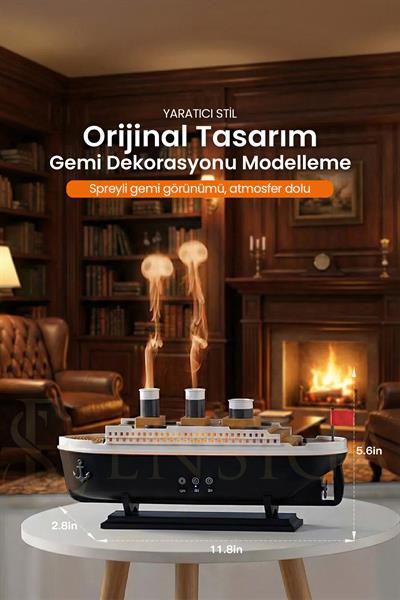 Titanic Gemi Aromaterapi Hava Nemlendirici 7 Renk Işık | 2 Mod