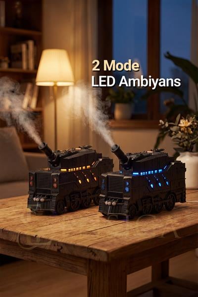 Tren Tasarımlı LED Işıklı Aroma Difüzör & Hava Nemlendirici