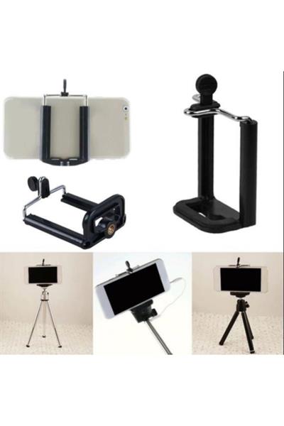 Tripod Başlık Telefon Tutucu Klips Kelepçe Braketi Monopod Stand Tutucusu