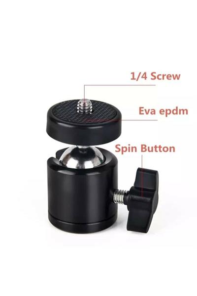 Tripod Slr Kamera Için 360 Derece Dönebilen Metal Mafsal Aparatı 1/4