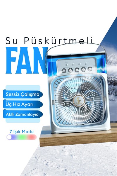 Type-C Hava Serinletici Su Püskürtmeli Fan Sessiz Masa Fanı