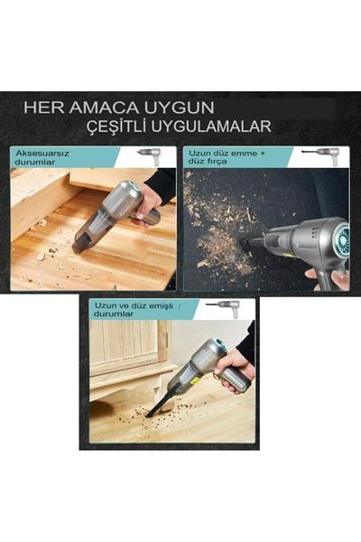 Üflemeli Emişli Şarjlı El Süpürgesi, 12000pa Maksimum Güç Fırçasız Motor, Ev, Ofis, Mutfak Süpürge