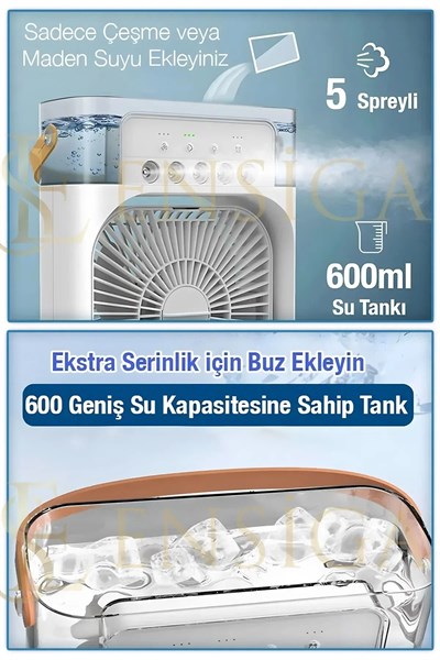 USBli Su Püskürtmeli Hava Serinletici Fan