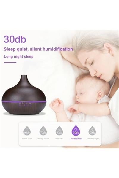 Uzaktan Kumandalı 550ml Aroma Difüzörü Ultrasonik Hava Nemlendirici Buhar Makinesi 7 Renk Led