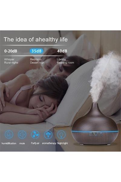 Uzaktan Kumandalı 550ml Aroma Difüzörü Ultrasonik Hava Nemlendirici Buhar Makinesi 7 Renk Led