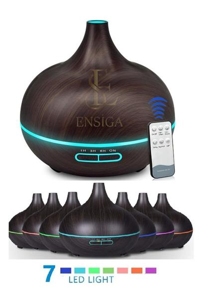 Uzaktan Kumandalı 550ml Aroma Difüzörü Ultrasonik Hava Nemlendirici Buhar Makinesi 7 Renk Led