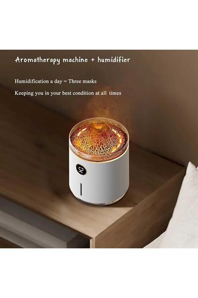 Volkan Işıklı Ultrasonik Hava Nemlendirici Buhar Makinesi Ve Aroma Difüzörü Aromaterapi 50ML Şarjlı