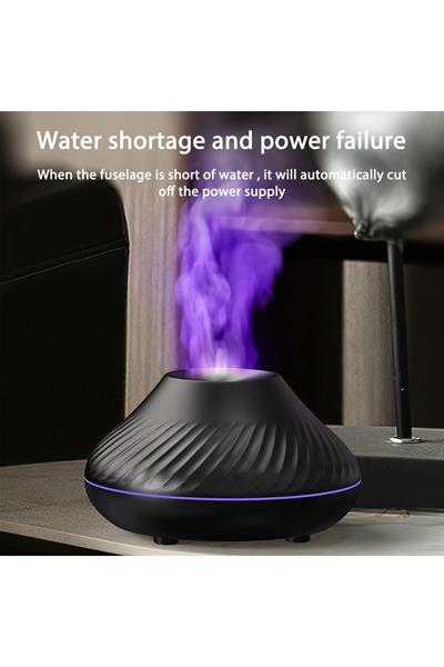 Volkanik Alev Aroma Difüzör Gece Işığı 3d Nemlendirici Buhar Makinesi 130ml.