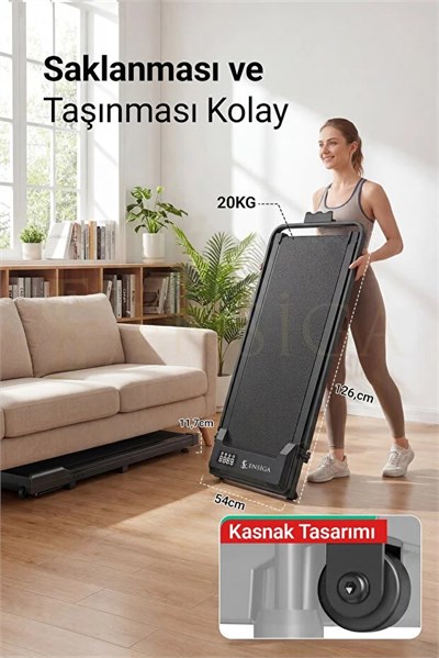 Yeni Nesil Bluetoothlu Koşu Bandı Müzik Çalarlı 10-12 KM Hız 2 HP Kumandalı Band