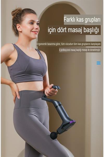 Yeni Nesil Profesyonel Lcd Göstergeli Şarjlı Tüm Vucut Masaj Tabancası Çok Fonksiyon Fıtness Masajı