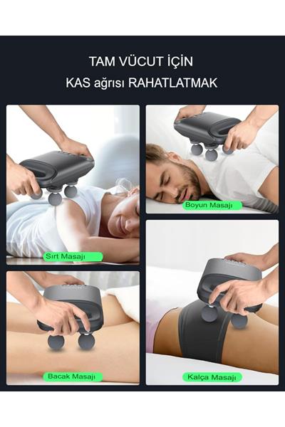 Yeni Nesil Şarjlı 4 Top 2024 Profesyonel Spa Sporcu Kas Fıtness Masaj Tabancası Çok Fonksiyon Masaj