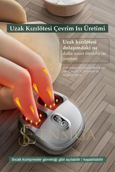 Yoğurmalı Isıtmalı Silindir 8D Hava Yastığı Kompres Baldır Çok İşlevli Ayak Masaj Aleti
