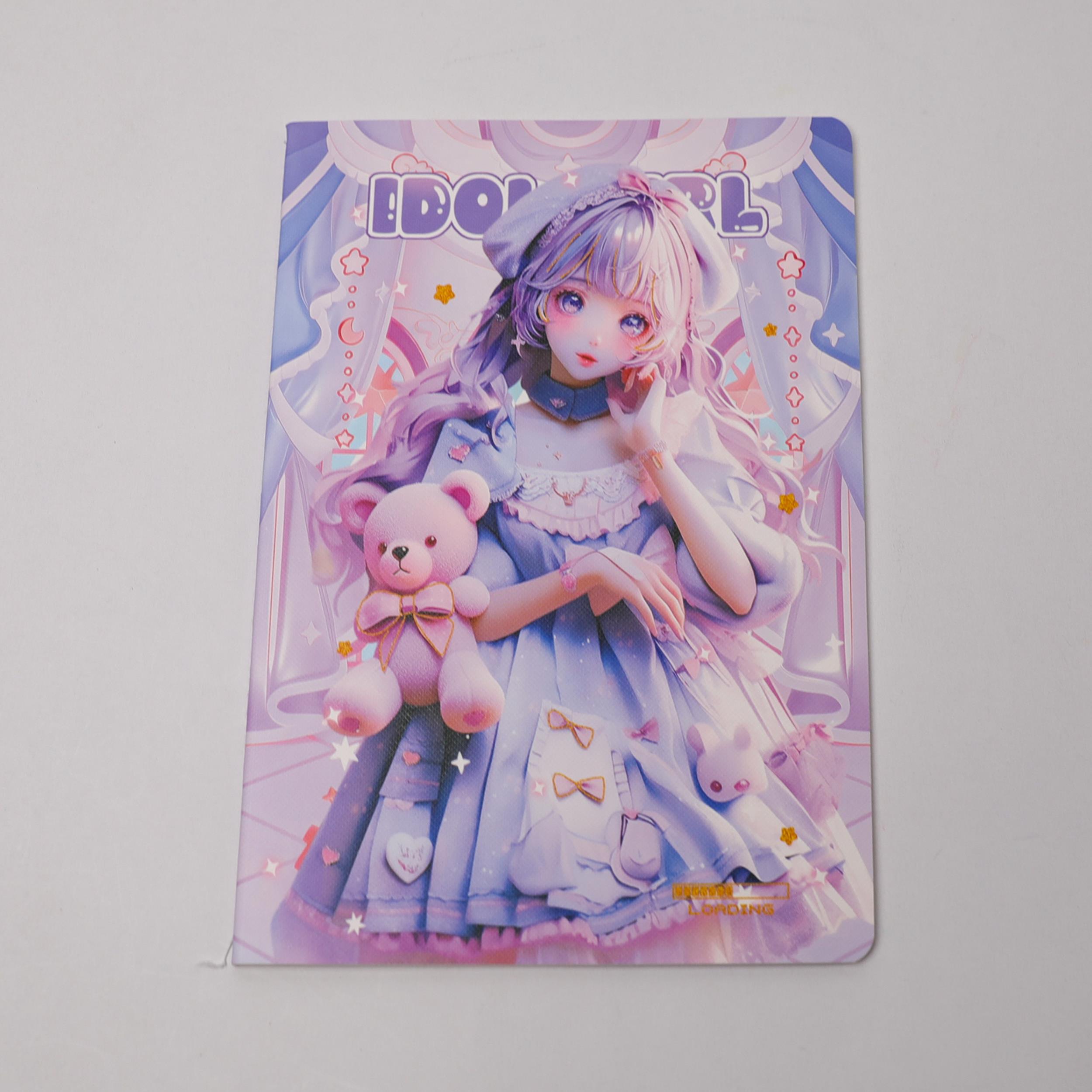 Anime  Kızlar  Çizgili Büyük Boy  Defter  36 Sayfa