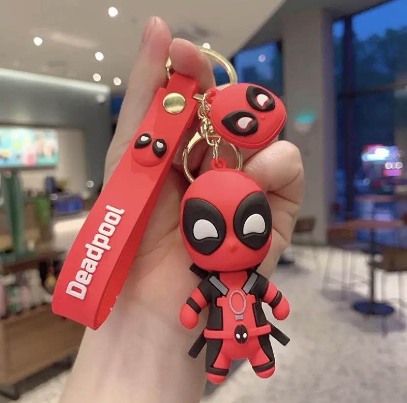 Deadpool 3D Silikon Anahtarlık Kırmızı Siyah
