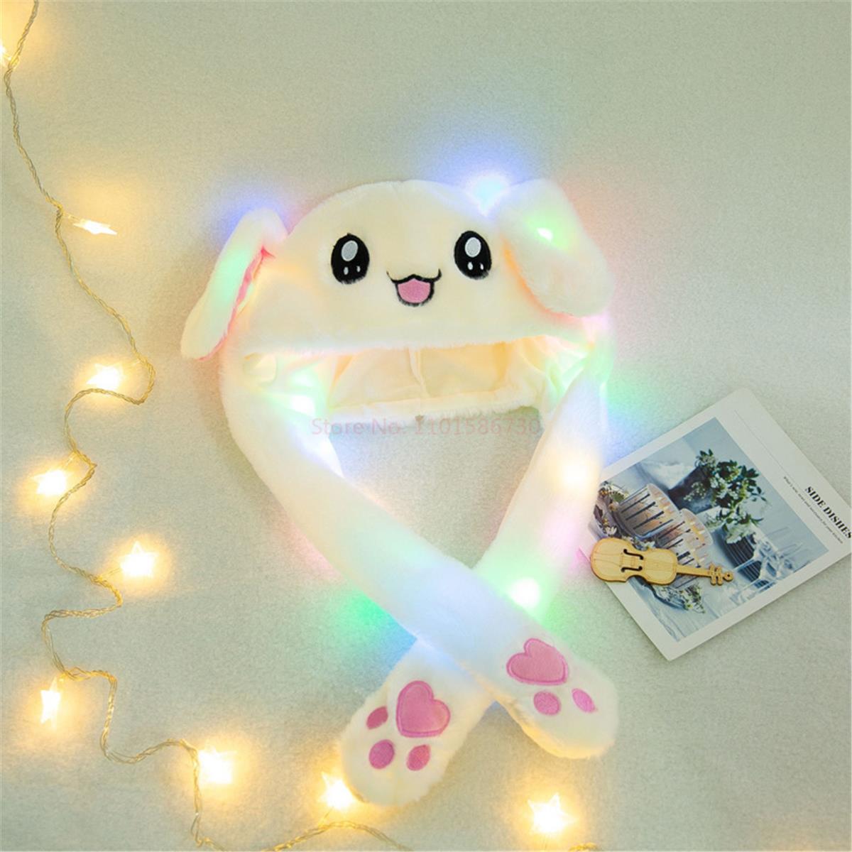 Hareketli Işıklı Tavşan Kulak Peluş Şapka