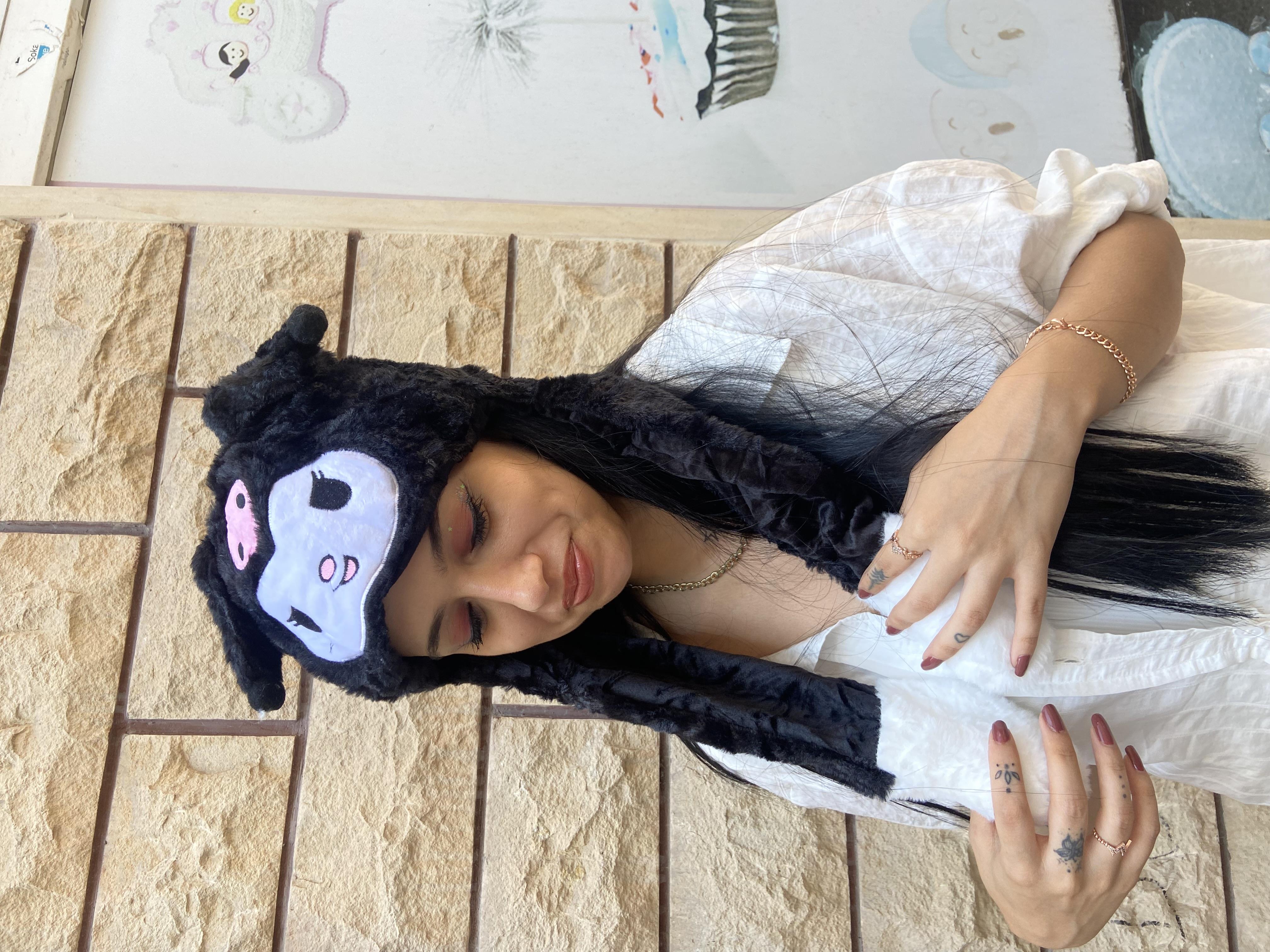 Kawaii Kuromi Sevimli Hareketli Kulaklı Şapka Işıklı