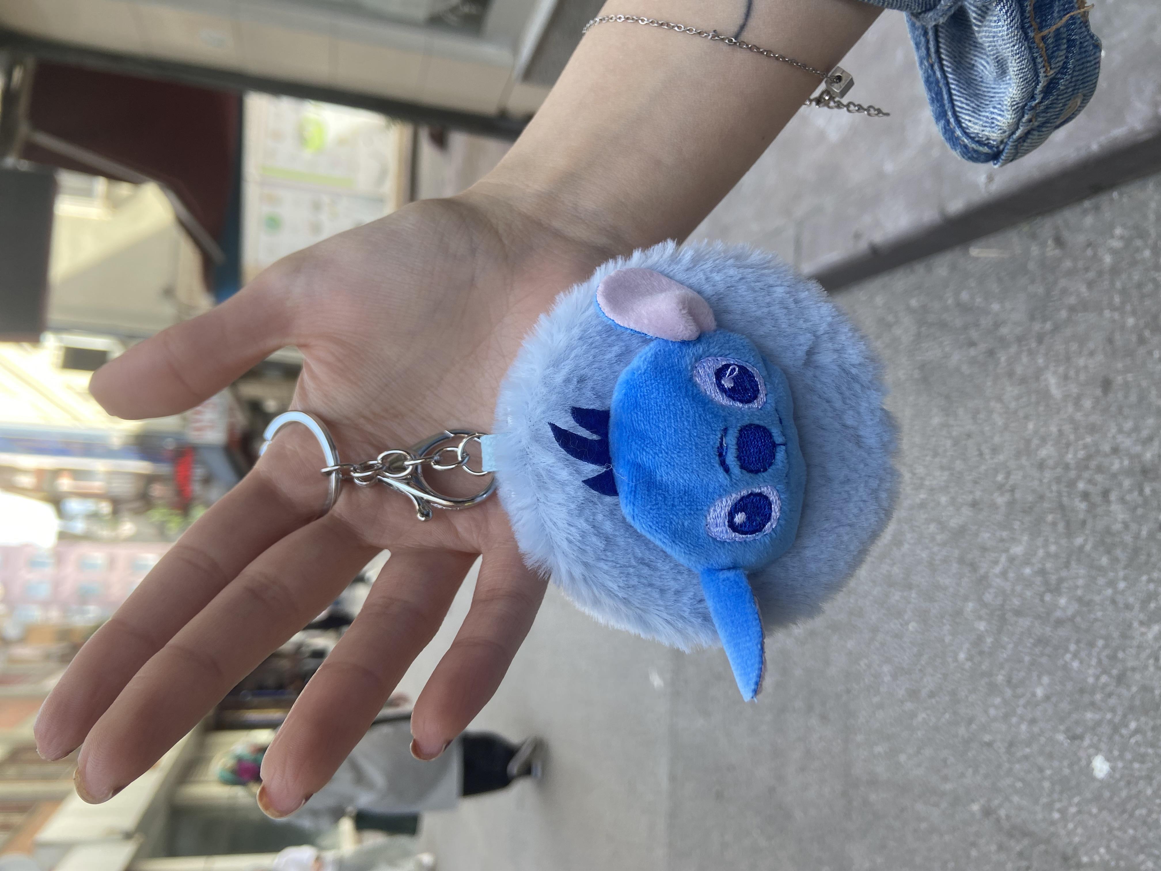 Mavi Stitch Peluş Aynalı Anahtarlık