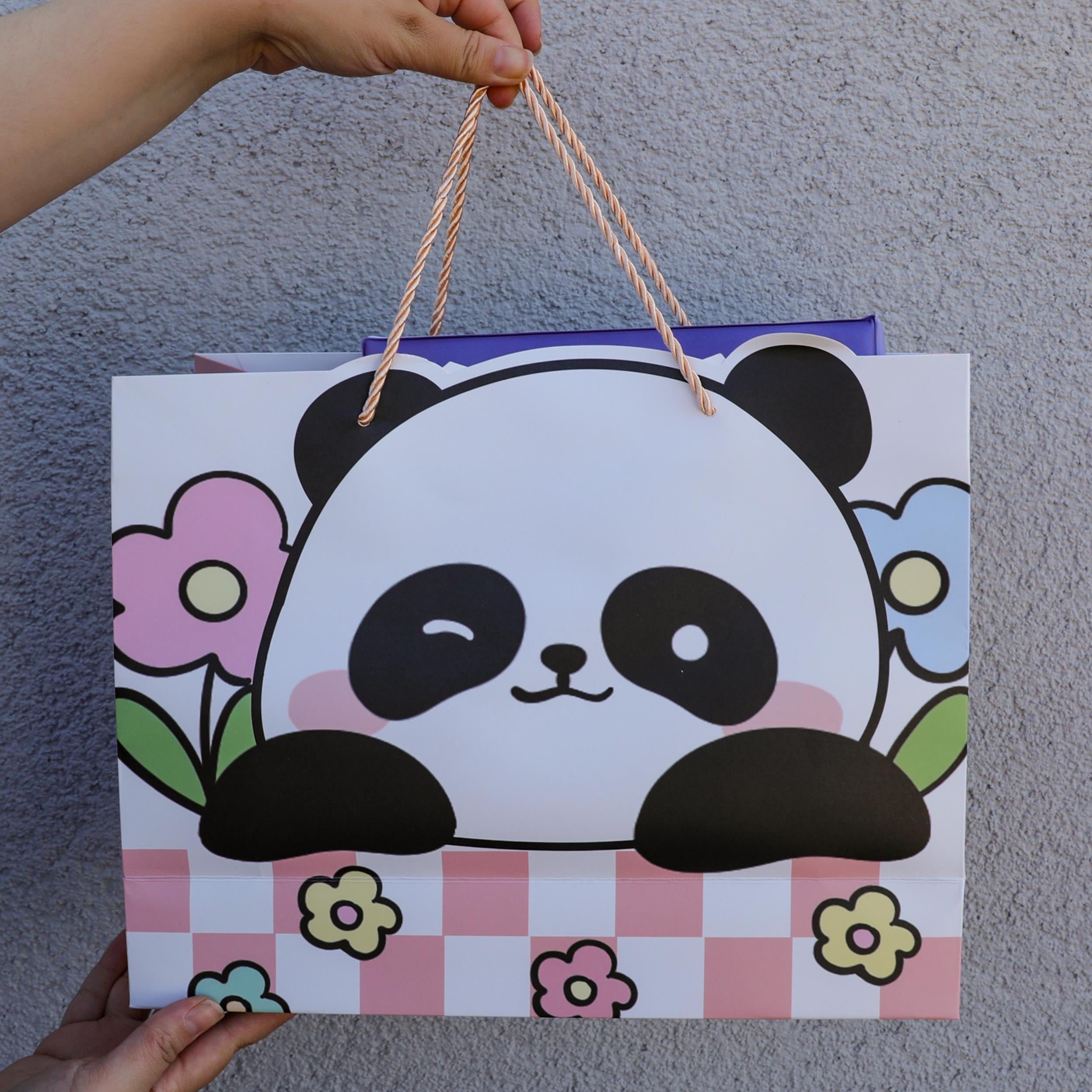 Panda Tasarımlı Karton Çanta 26,5X32 Cm