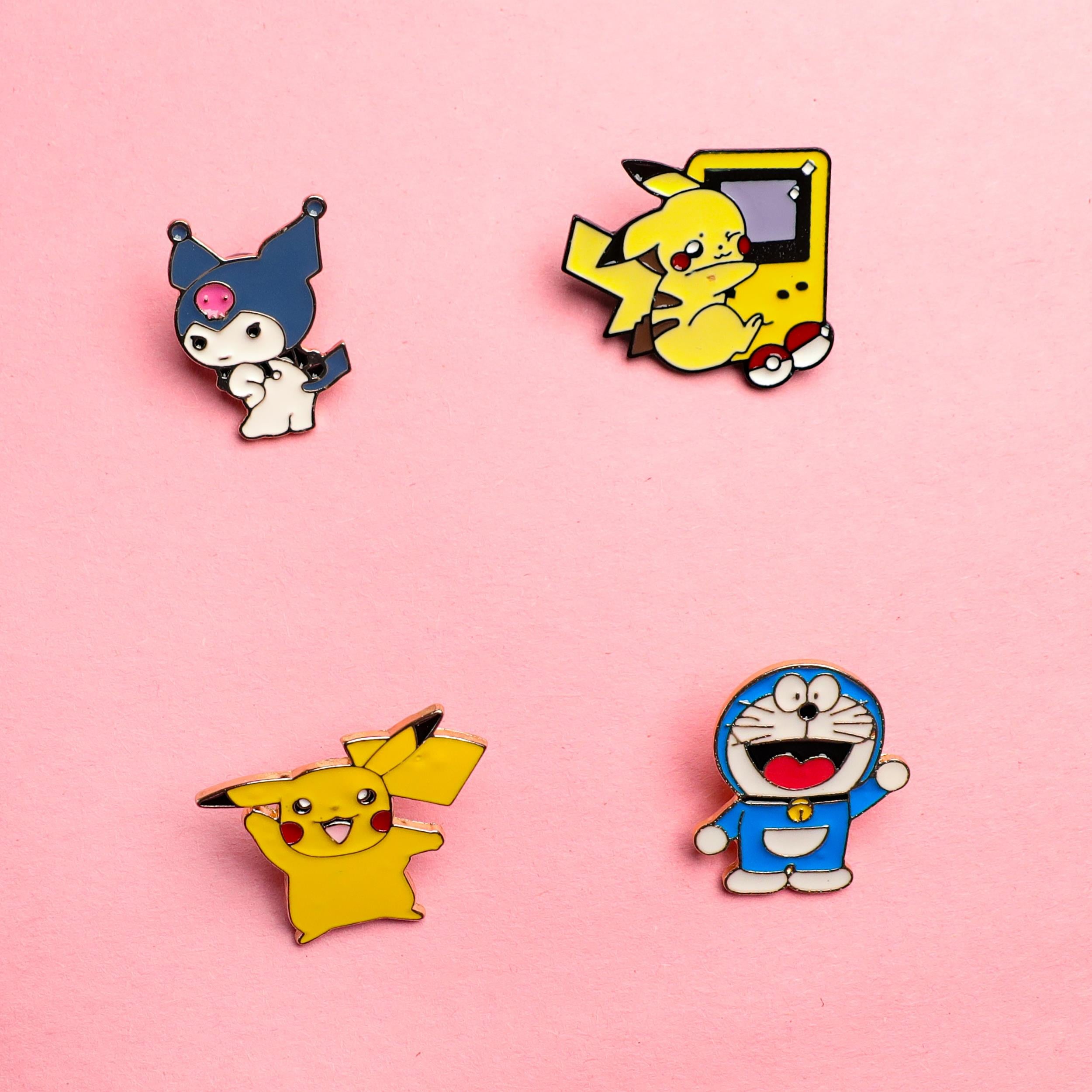 Pokemon Metal Broş-Rozet 4 lü Set