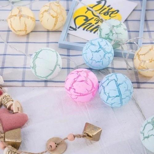 Rengarenk Çatlak Top 10lu Dekoratif LED Işık
