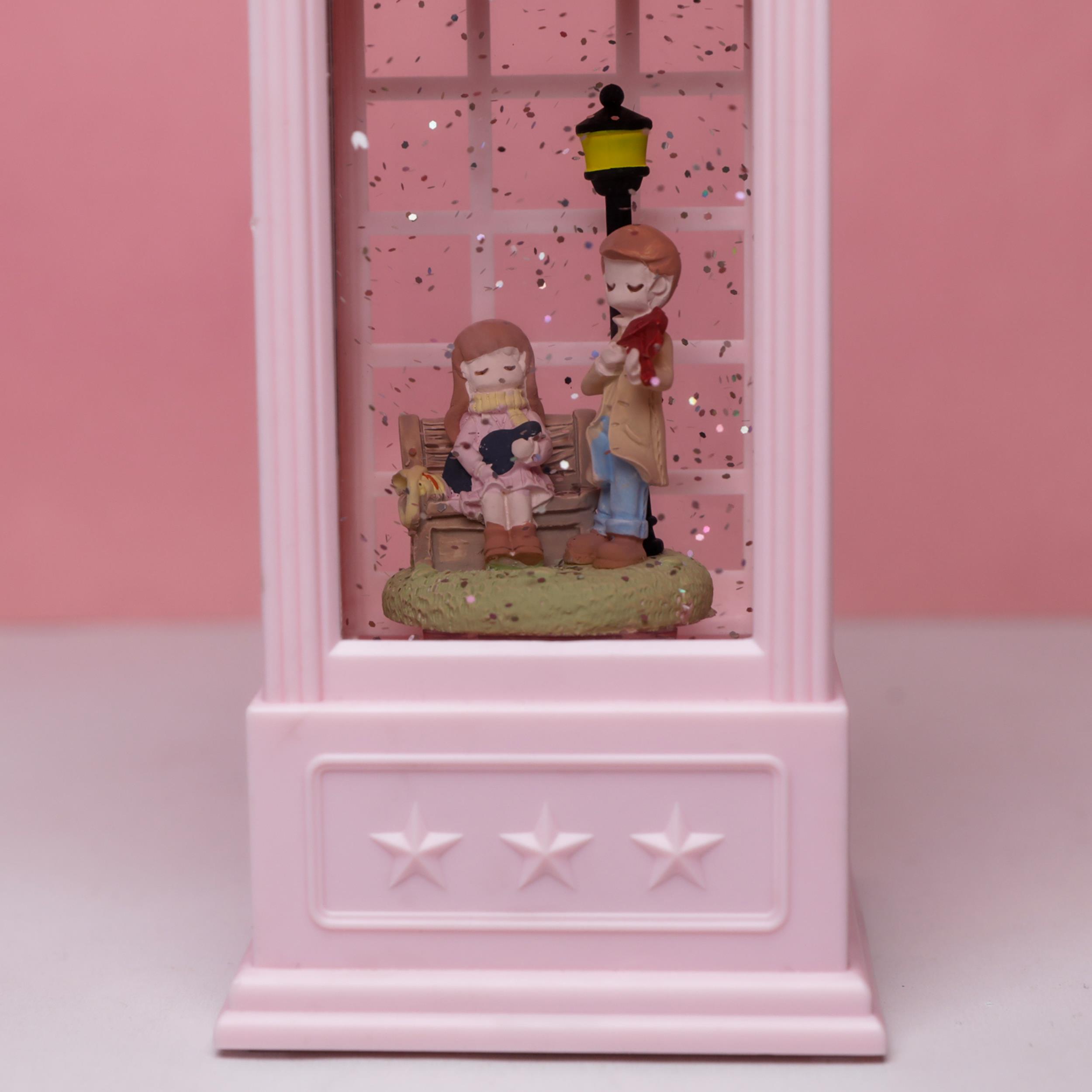 Romantik Sevgililer Kar Küresi PLastik Fener Büyük Boy