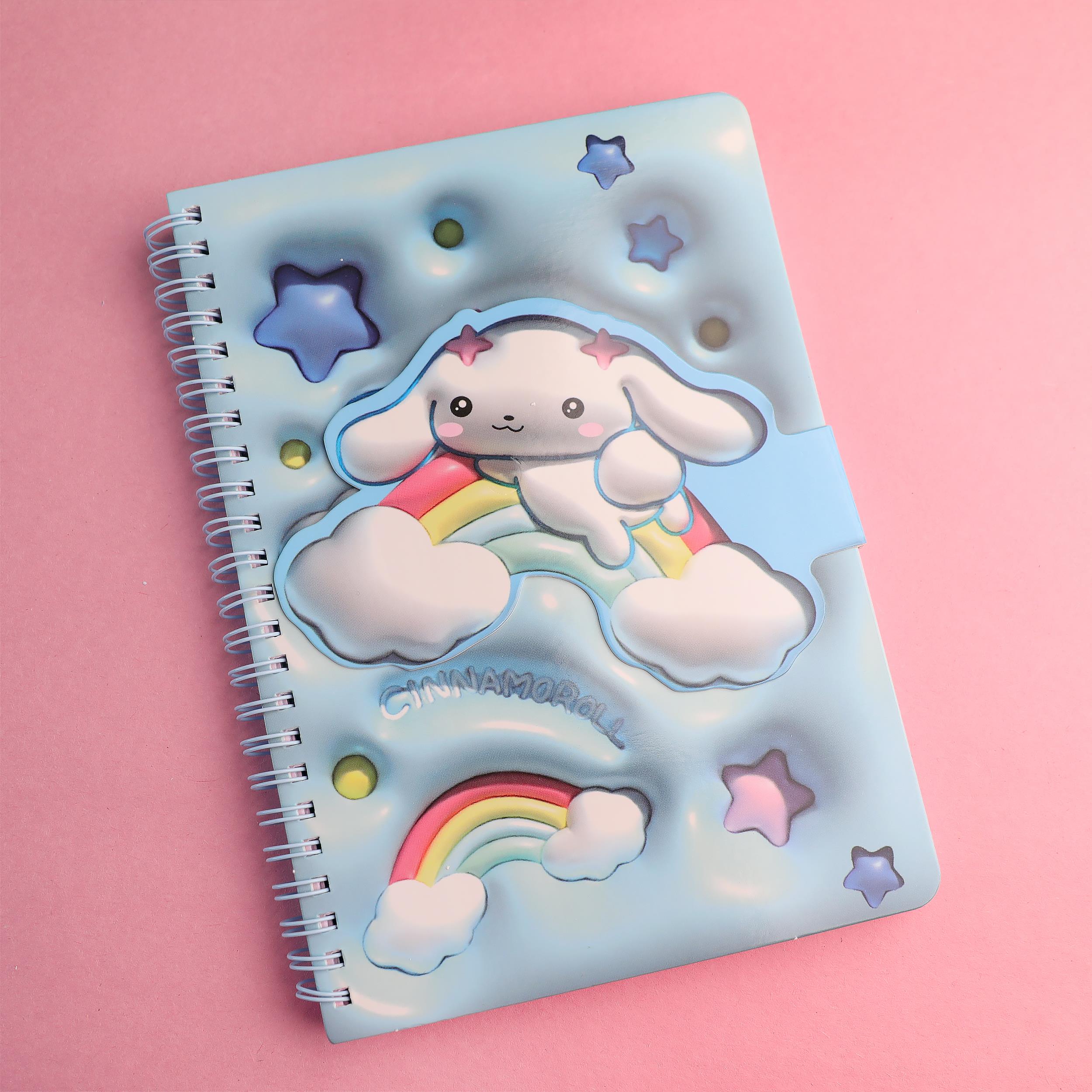 Sanrio Cinnamaroll Mıknatıs Kapaklı  3D A5 Boyu Defte