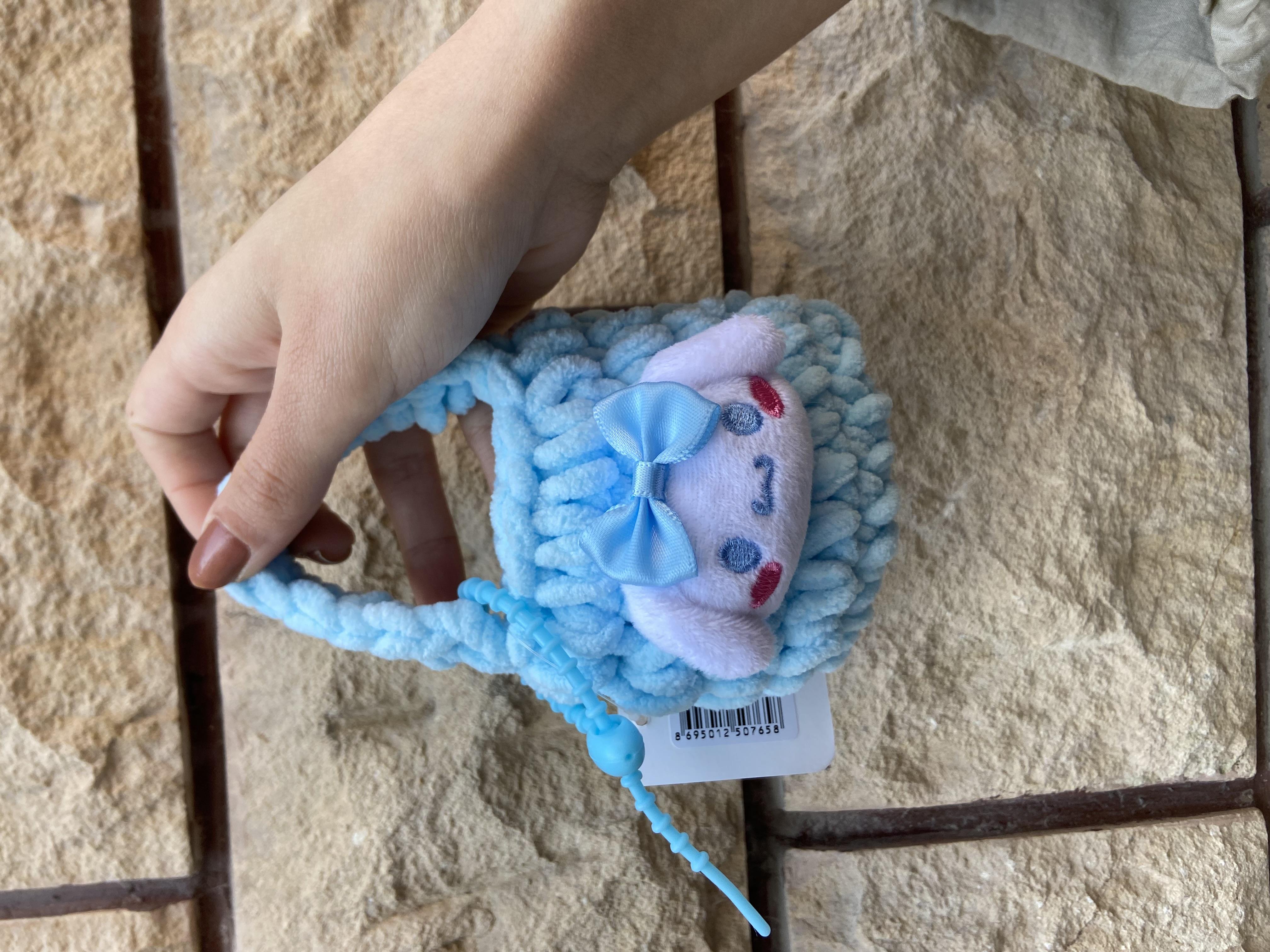 Sanrio Cinnamorol Tasarımlı Örgü Cüzdan Peluş Anahtarlık