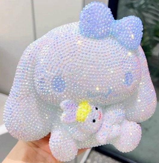 Sanrio Cinnamoroll Tasarımlı 3D Kendin Yap Diy Elmas Mozaik Yapıştırma Figür Kumbara