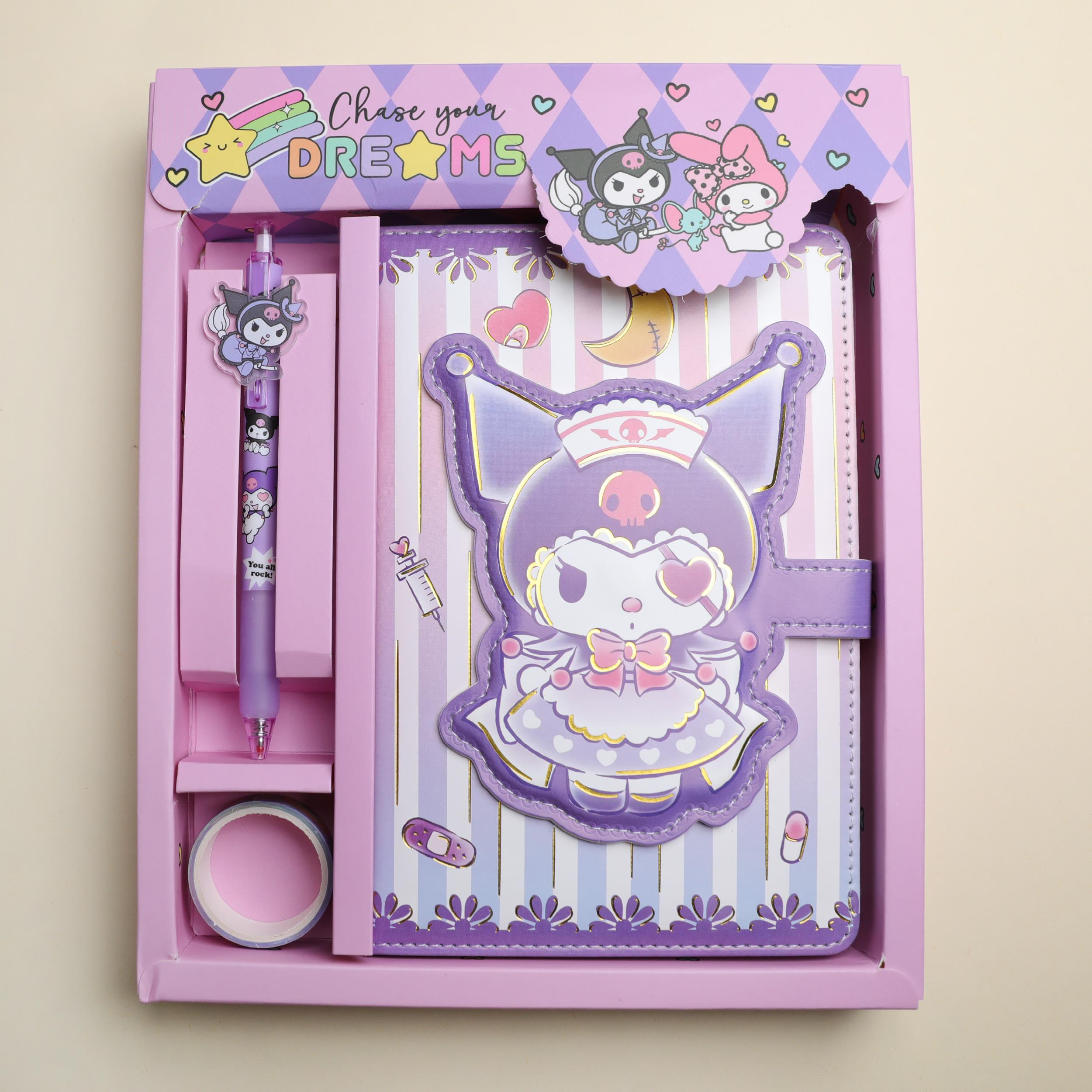 Sanrio  Kuromi- Defter- Kalem Bant Set Mor