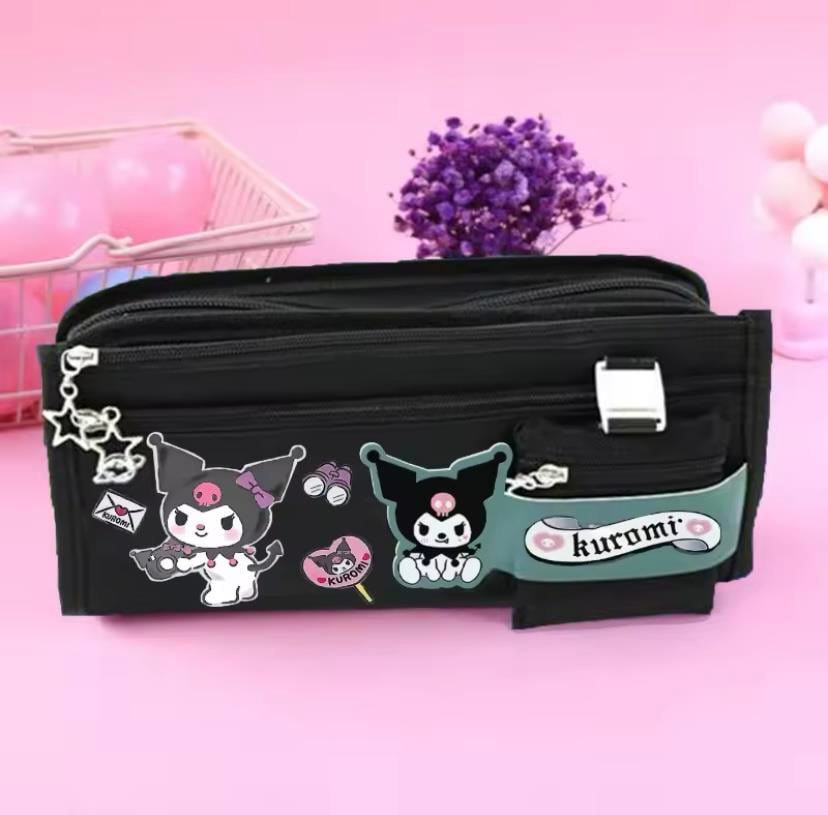 Sanrio  Siyah Kuromi Çok Fonksiyonlu Geniş Kapasiteli Kalemlik
