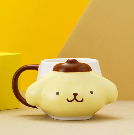 Sanrioo Kawaii Pompom Purin 3D Sarı Kupa